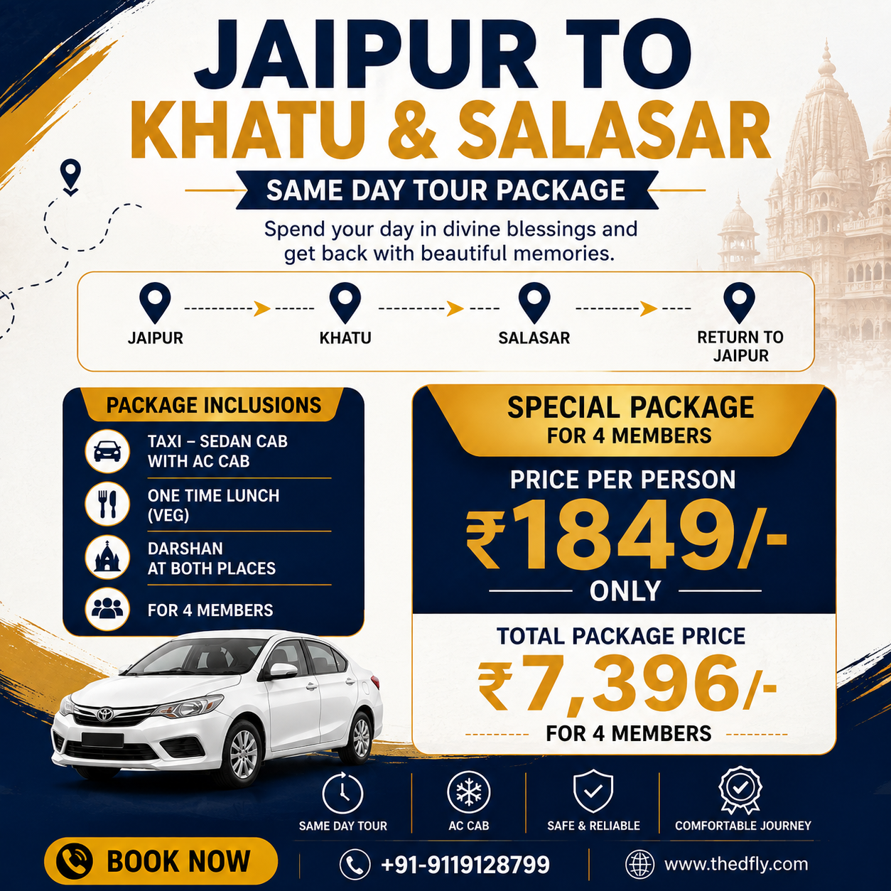 Jaipur to Khatu Shyam Ji & Salasar Balaji Tour Package